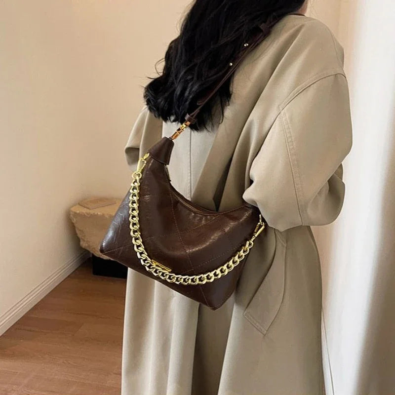 2025 New Fashion Top Handle Shoulder Bag for Women Versatile Crossbody Purse, Casual Day to Night Bag Minimalist Leather Handbag