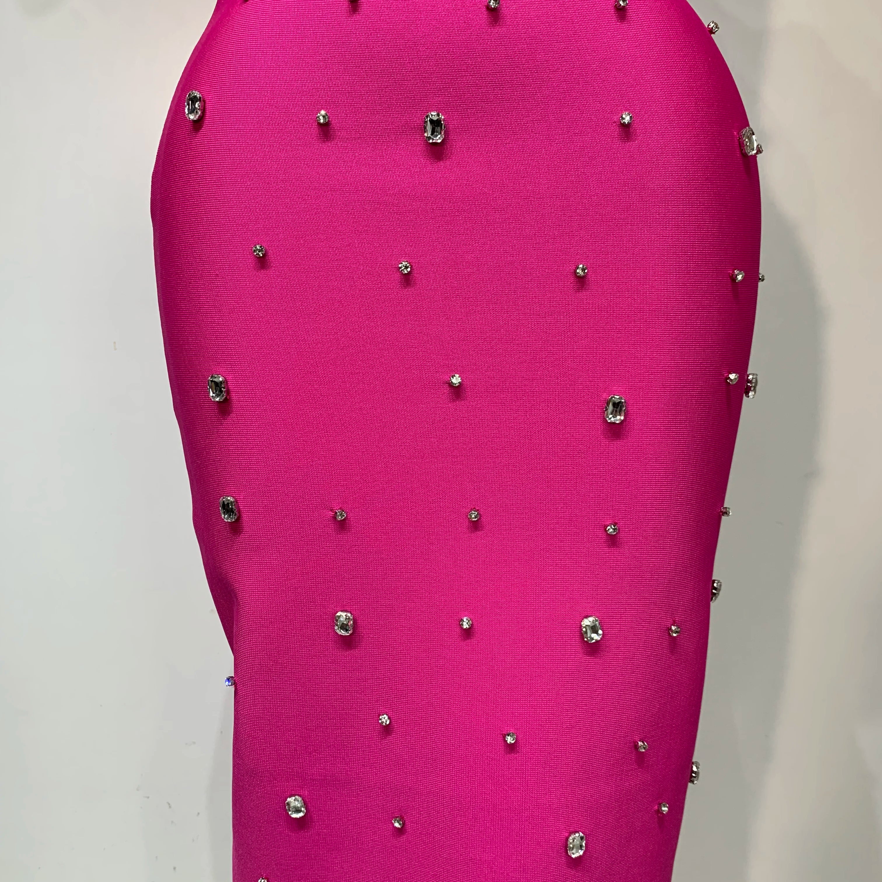 Women Sexy One Shoulder Shinning Crystal Bodycon Bandage Long Dress Celebrate Birthday Elegant Evening Party Club Outfit