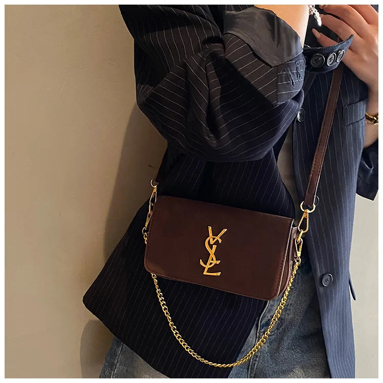 Autumn and Winter Retro Shoulder Armpit High Fashion Messenger Bag Simple Small Square Bag Paris Fashion Designer Women's Bag