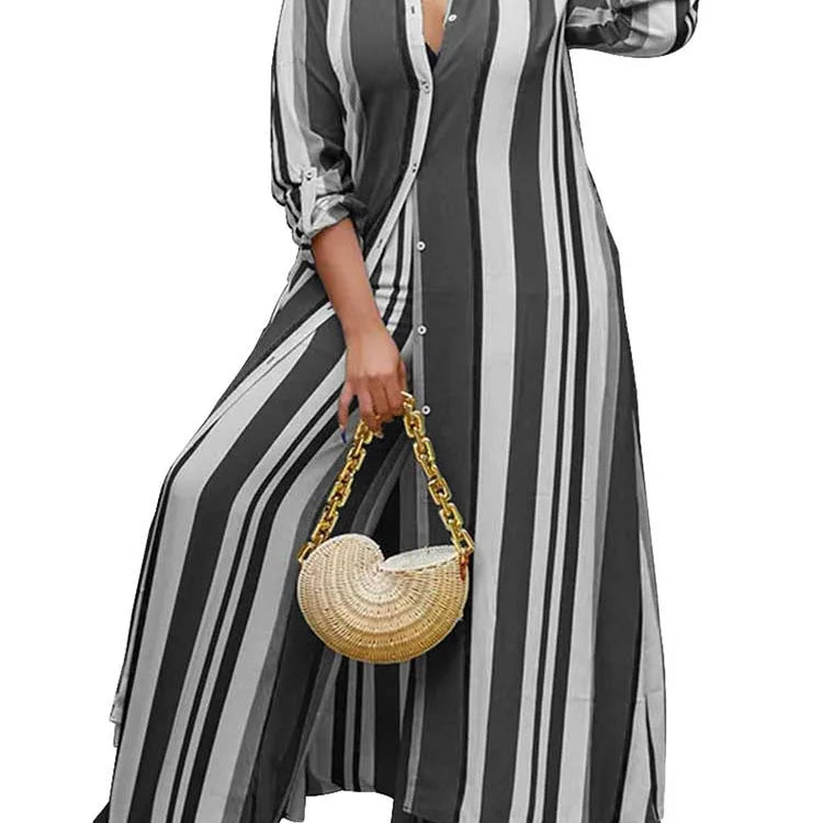 2 Piece Outfit Set Women Plus Size Matching Sets Long Shirt Top and Pants Sets Striped Casual Outfits 5xl Women Autumn Clothes