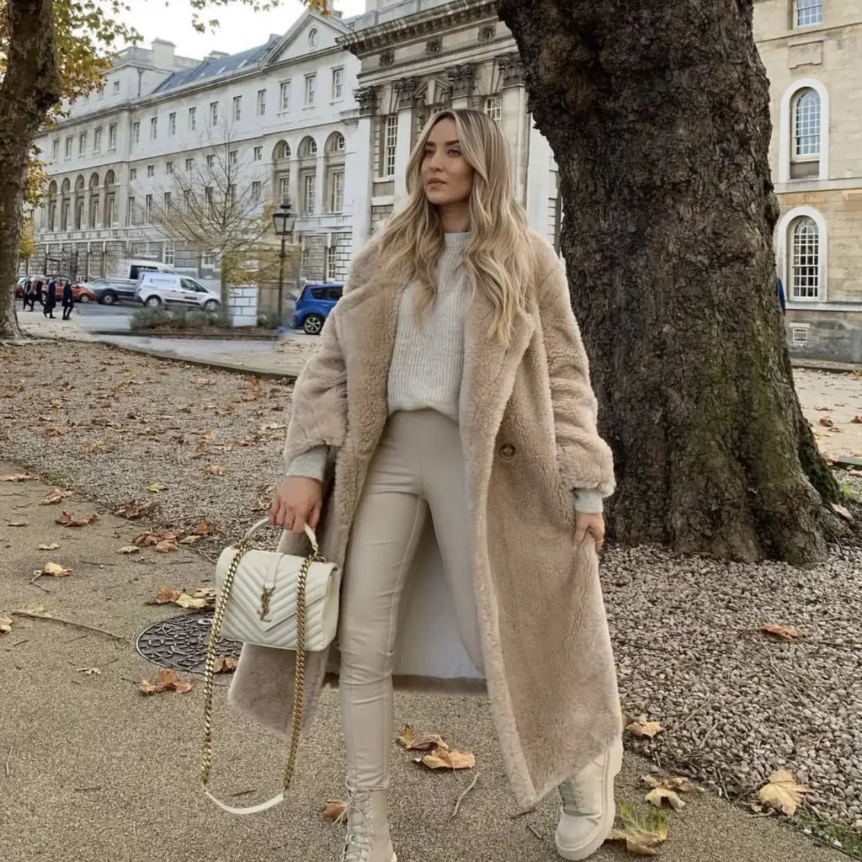 Teddy Bear Coat Lamb Fur Women's Clothing New Warm Thickened Plush Plush Medium-length Environmentally Friendly Coat Chic Light Brown