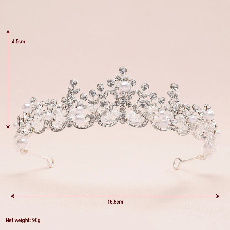 Bridal Headwear - A Golden Lady Fashion Wedding Princess Imitation Pearl Classic Tiaras Girl Luxurious Birthday Crown TS-0152-A