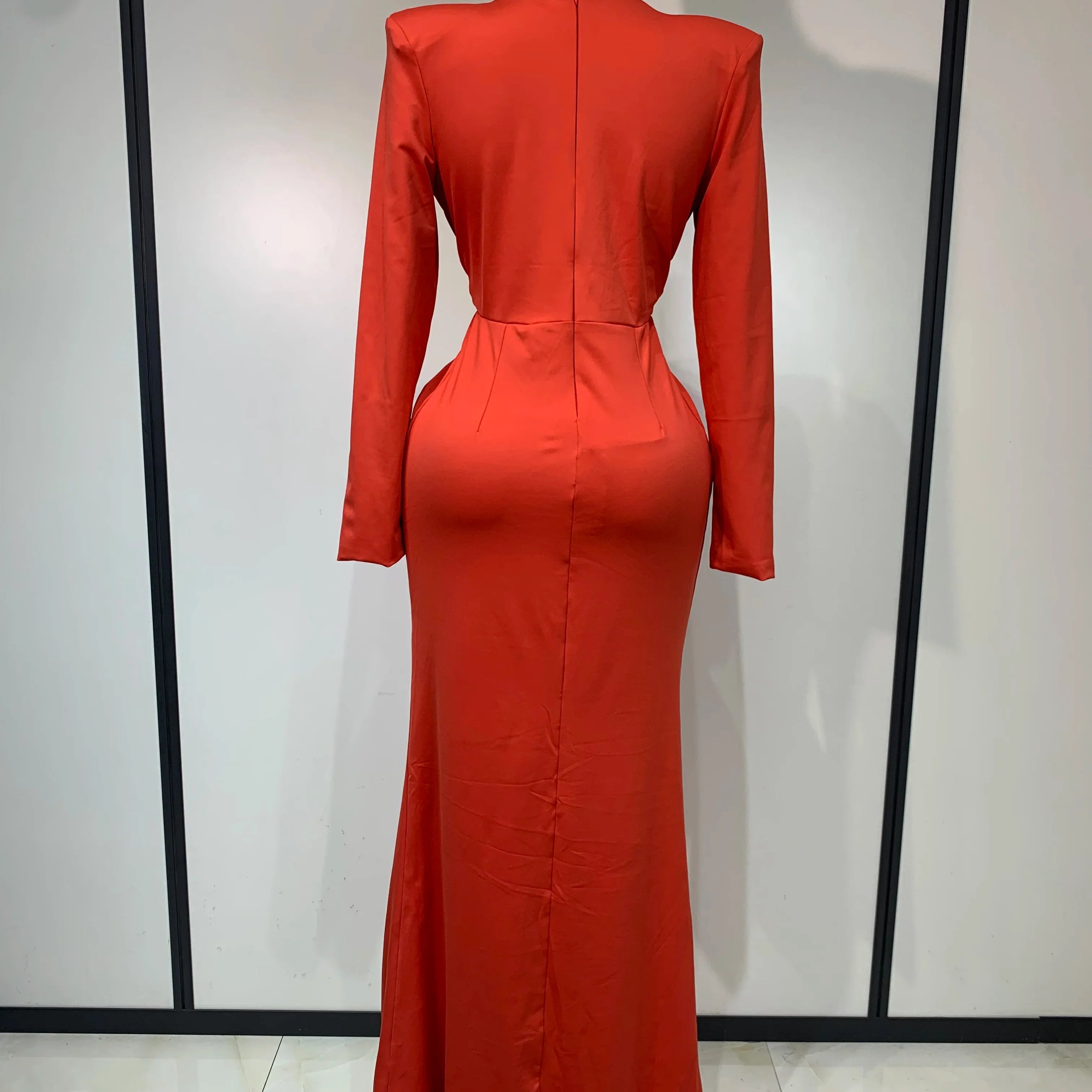 Women Sexy Deep V Neck Long Sleeves Maxi Dresses Celebrity Elegant Evening Party Luxury Birthday Wedding Guest Cocktail Gowns