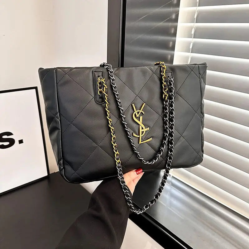 ‌‌2025 New Women's Crossbody Bag - Chain Strap Tote, Large Underarm Purse, Diamond Quilted Pattern Versatile Designer Bag‌