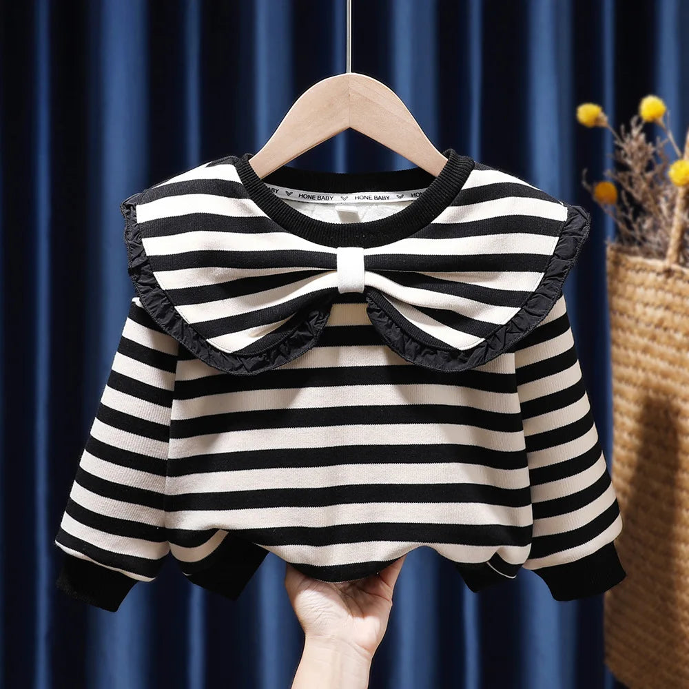 Korea Autumn Kids Clothing Set Baby Girls Cotton Stripe Sweatshirt Tops+Leggings Pants Set Casual Girls Suit Outfits New