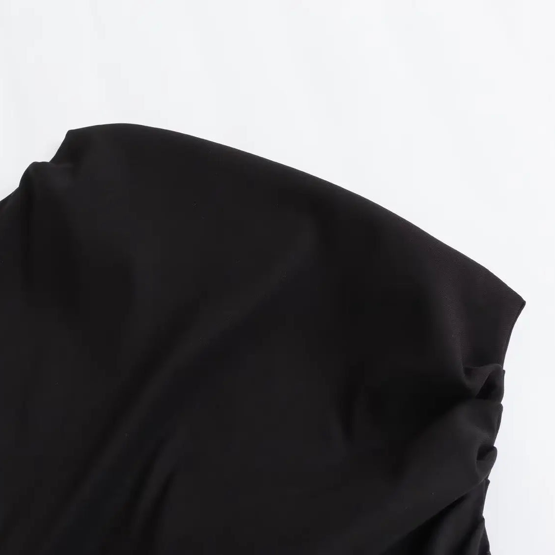 Autumn Vintage Women Solid Shirt Folds Asymmetrical One-Shoulder Shirt Skew Collar Shirt Women Elegant Mujer Tops