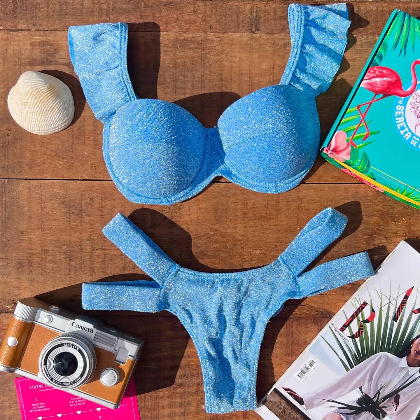 Summer Push Up Bikini Sets Solid Women's Swimsuit Vintage Print Swimwear Vacation Bathing Suit Sexy Summer Outfits Beachwear SE24406B1