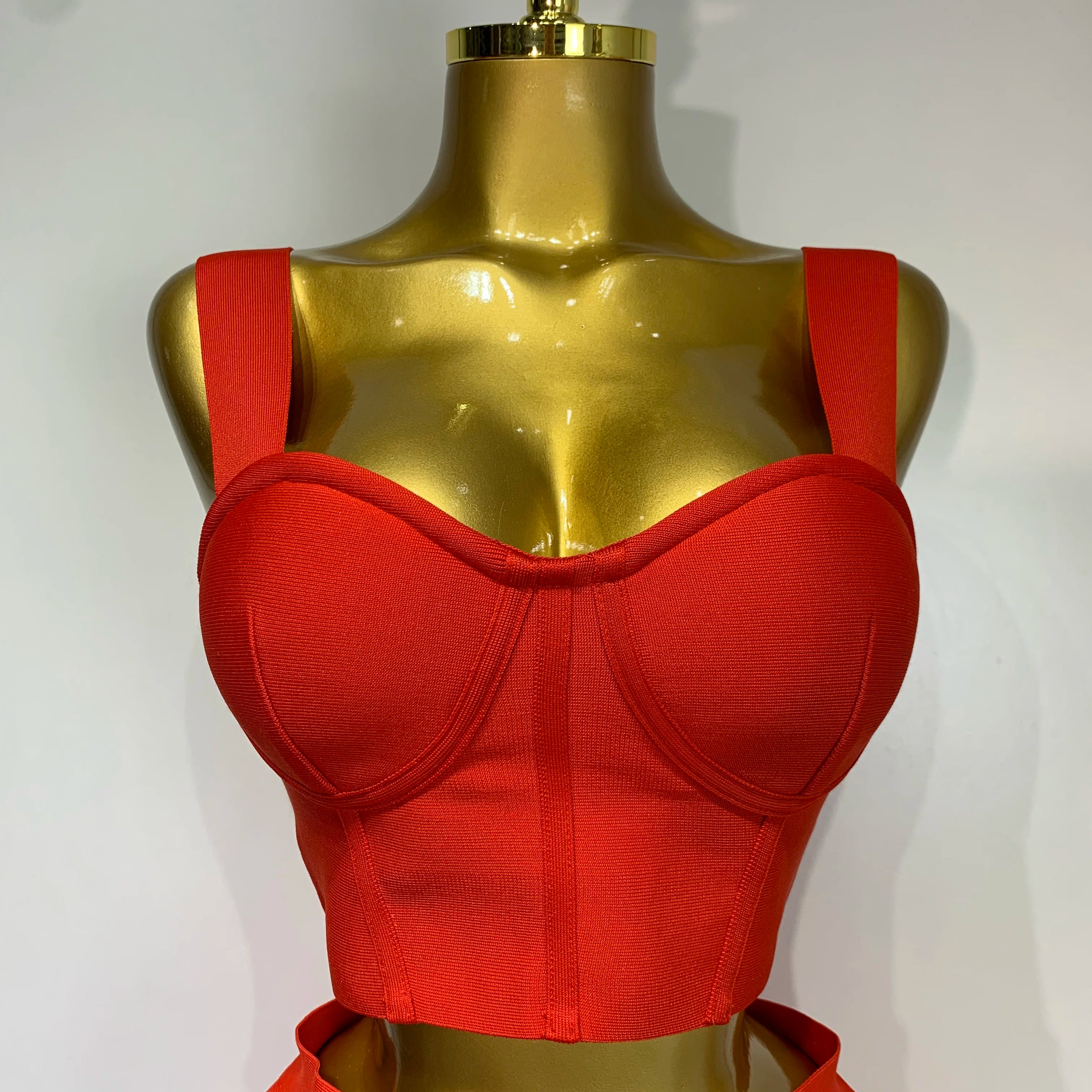 Women Sexy Backless Top Short Skirt Bodycon Bandage Two Pieces Sets 2025 Evening Party Luxury Birthday Outfit Nightclub Suits