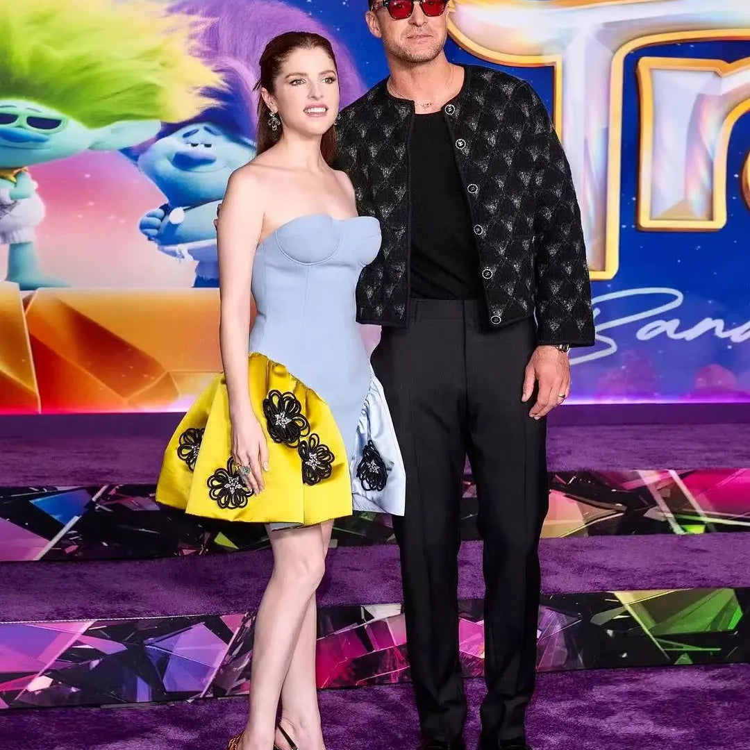 Women Sexy Strapless Florals Ball Gown Mini Bandage Dress Celebrity Red Carpet Evening Party Outfit Vestido