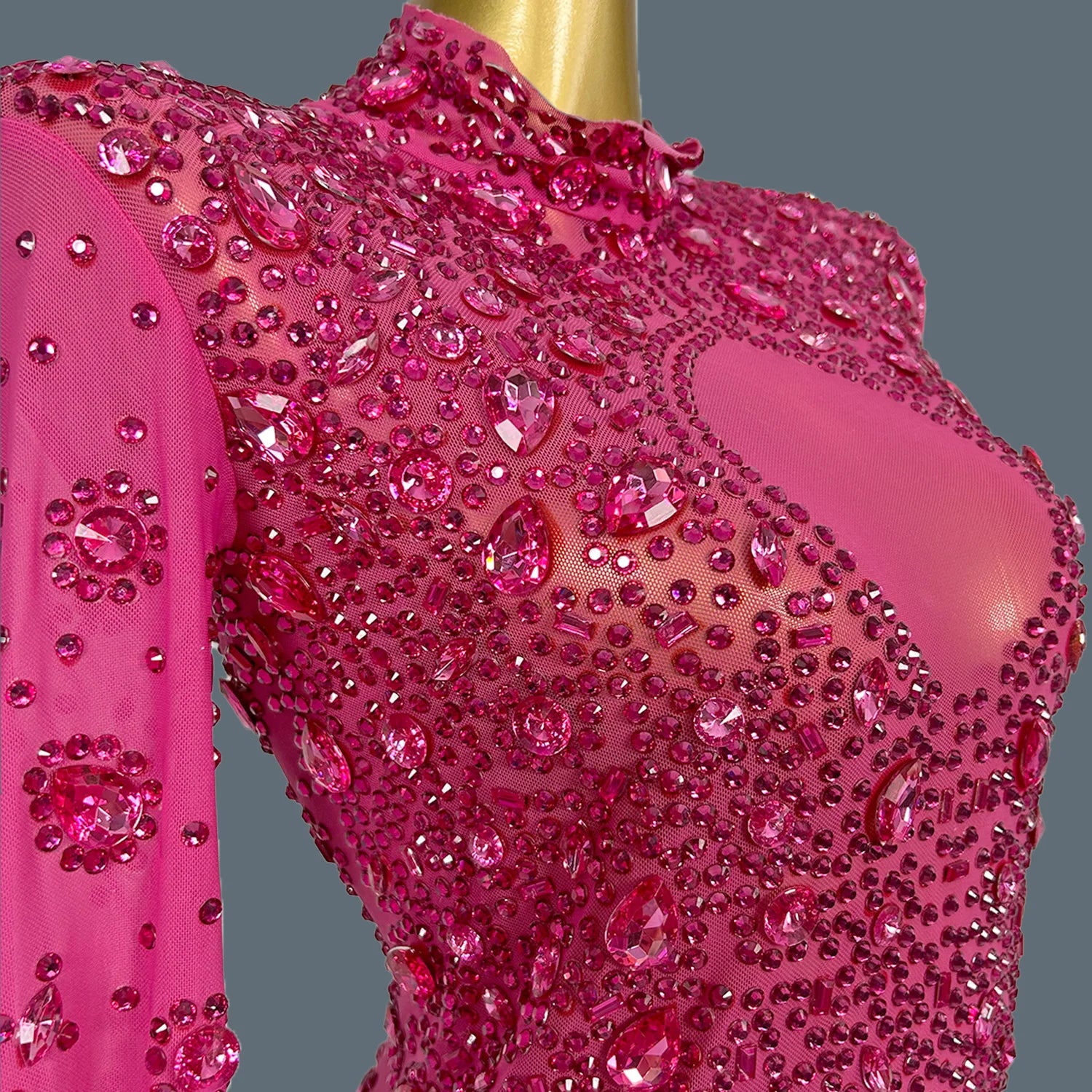 Haute Couture Dinner Party Dress Luxury Women's Elegant Evening Gown Sexy Curve Tulle Mesh Club Prom Attends Event Yuanquanxiong