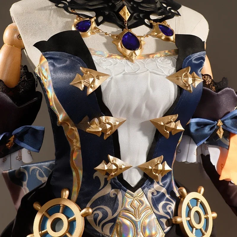 Navia Genshin Impact Cosplay Costume Wig Dress Uniform Fontaine Spina Di Rosula Hat Clorinde Halloween Costumes for Women