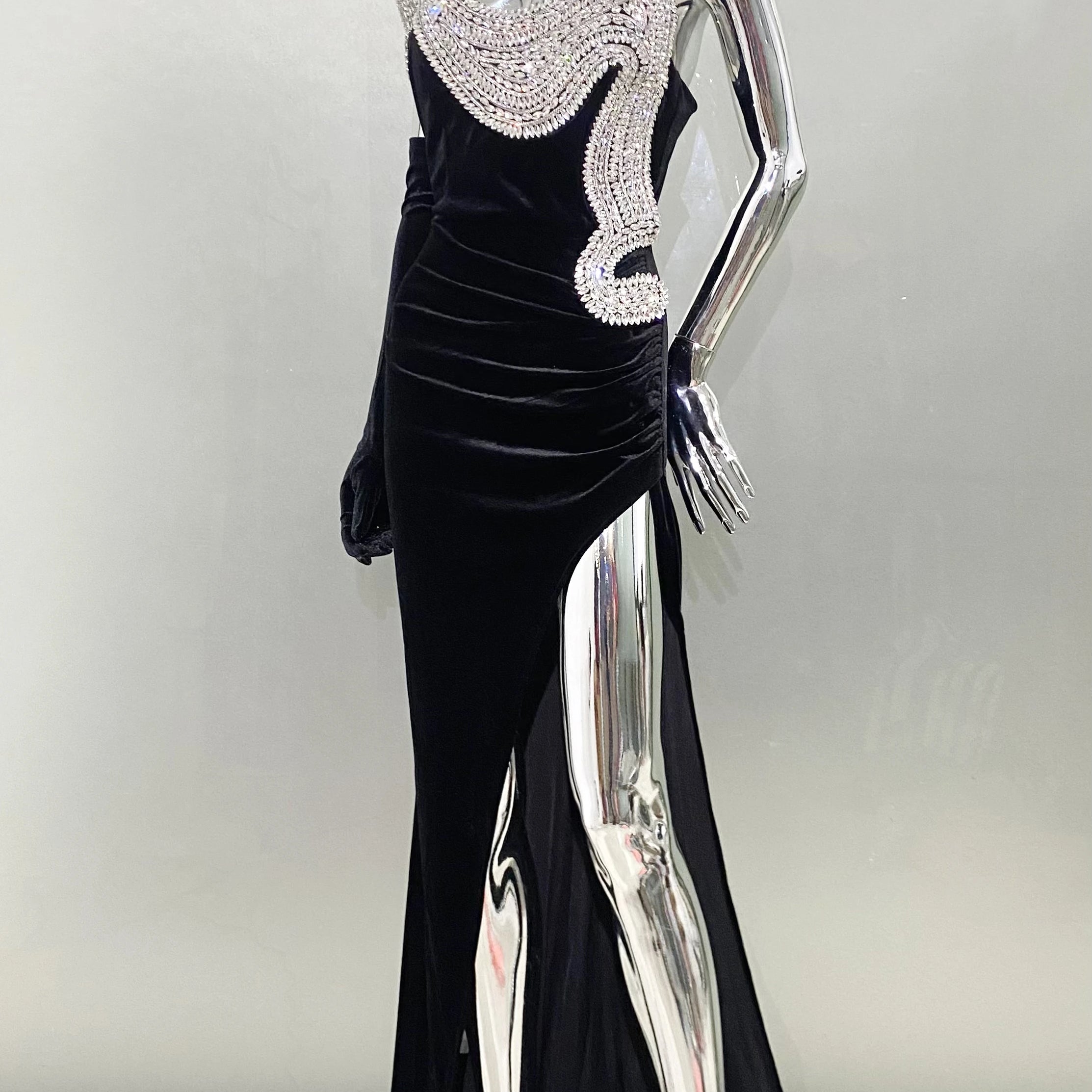 Women Celebrity Sexy Strapless Backless Diamonds Beading Maxi Long Gowns Dress Elegant Evening Party Club Dress Vestido