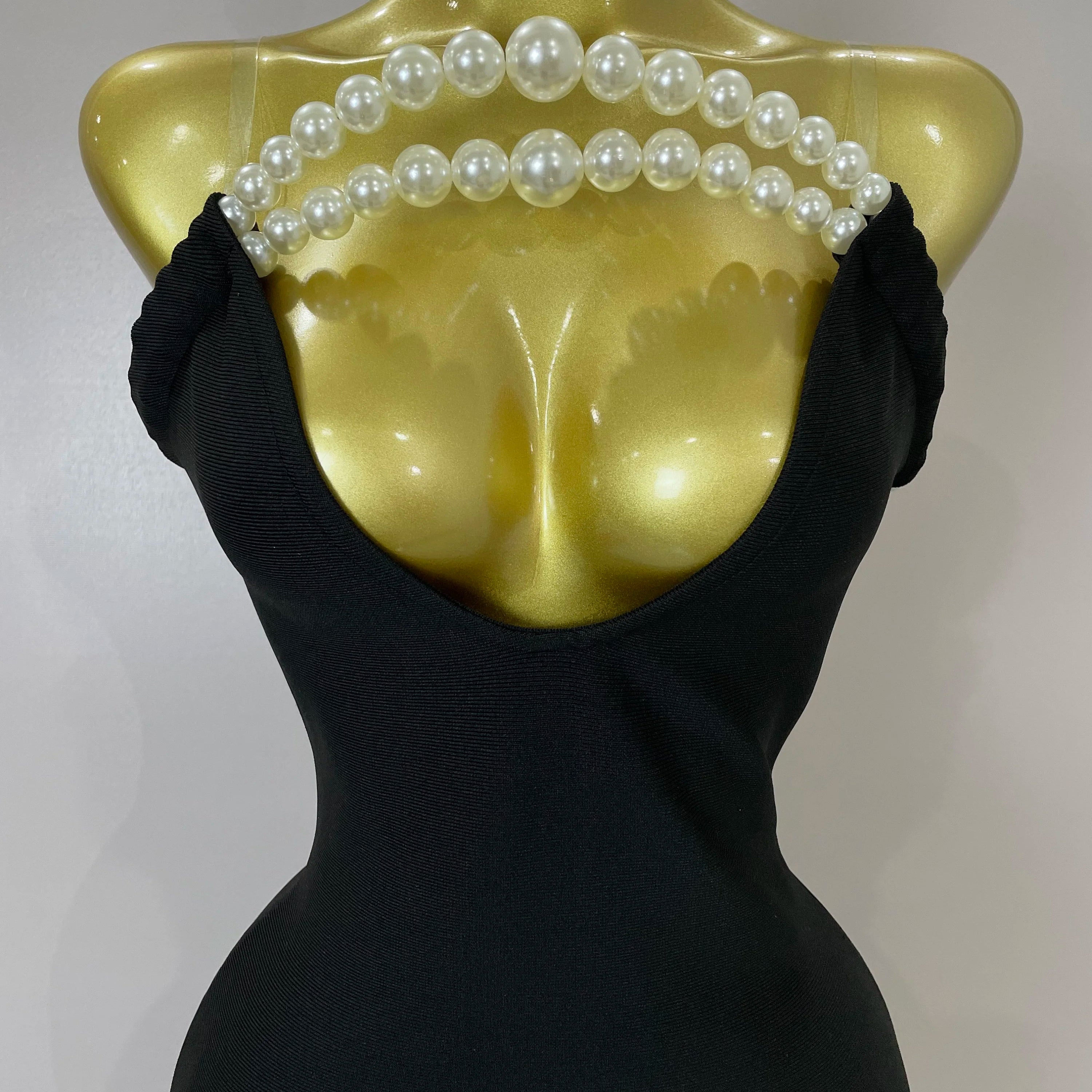 Sexy Backless Strapless Black Beading Long Bandage Bodycon Dress 2025 Women Celebrity Elegant Evening Luxury Birthday Dresses