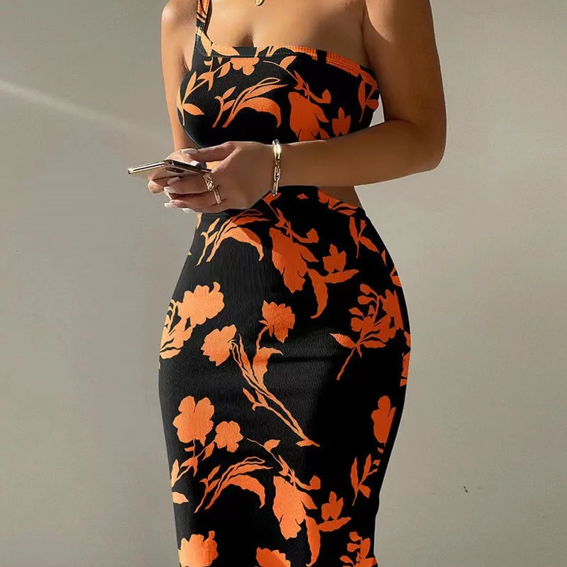 CM.YAYA Summer Women Sleeveless Strap O-neck Sexy 2024 Summer Long Evening Dress Knit Ribbon Night Club Party Maxi Dresses as picture 31