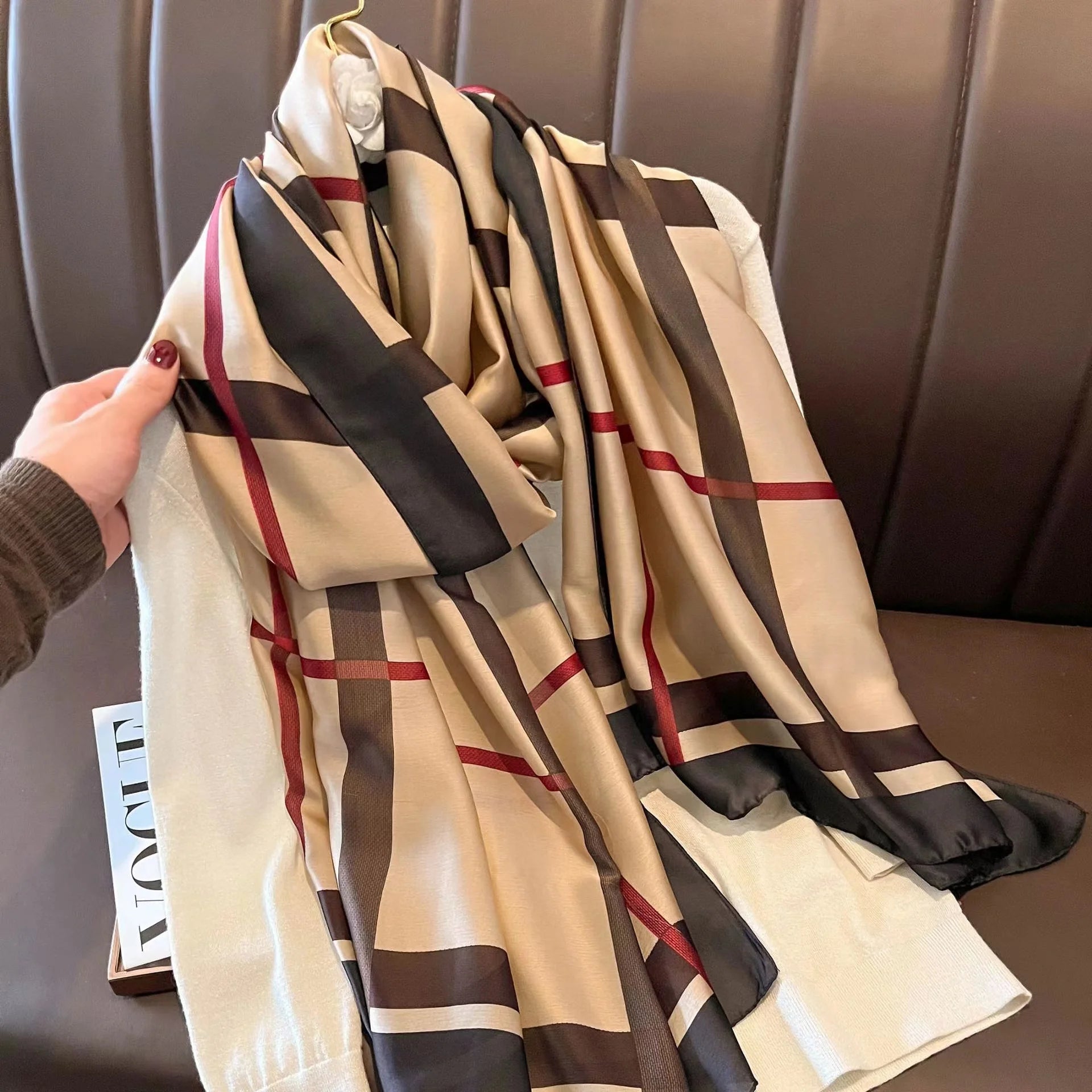 180*90cm Luxury Brand Spring Summer Autumn Women Clothing New Fashion Color matching printed silk scarf lady popular turba 21 180cmx90cm