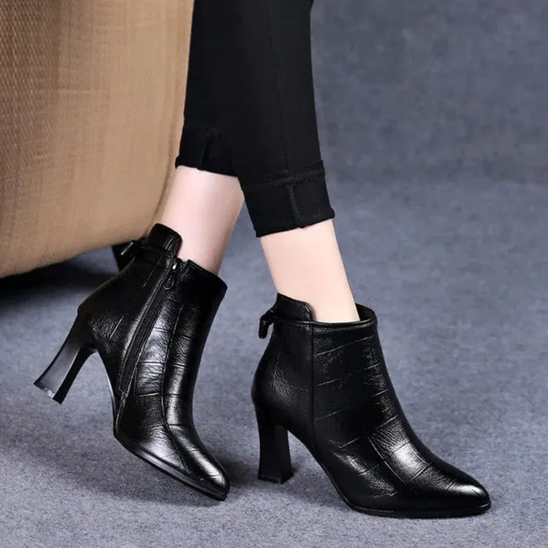 Women Sweet European Style Brand Designer Pu Leather Shoes Lady Classic Round Toe Comfort Autumn Ankle Boots