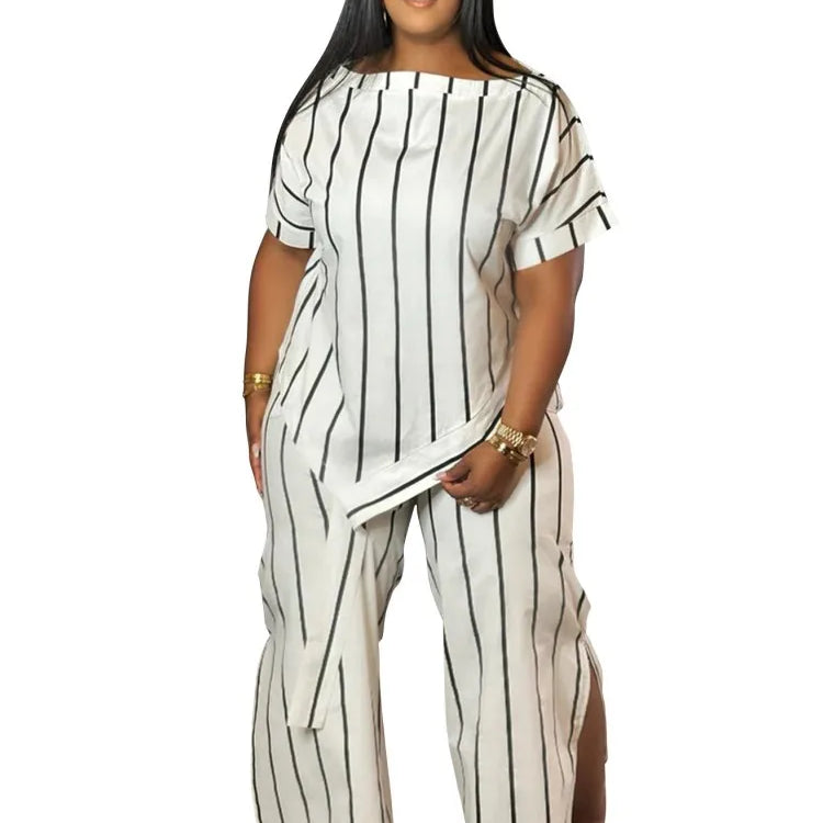 2 Piece Women Sets 2025 New Arrival Plus Size Summer Autumn Matching Sets Print Two Pieces Sets Top Pants Suits Outfits Clothing