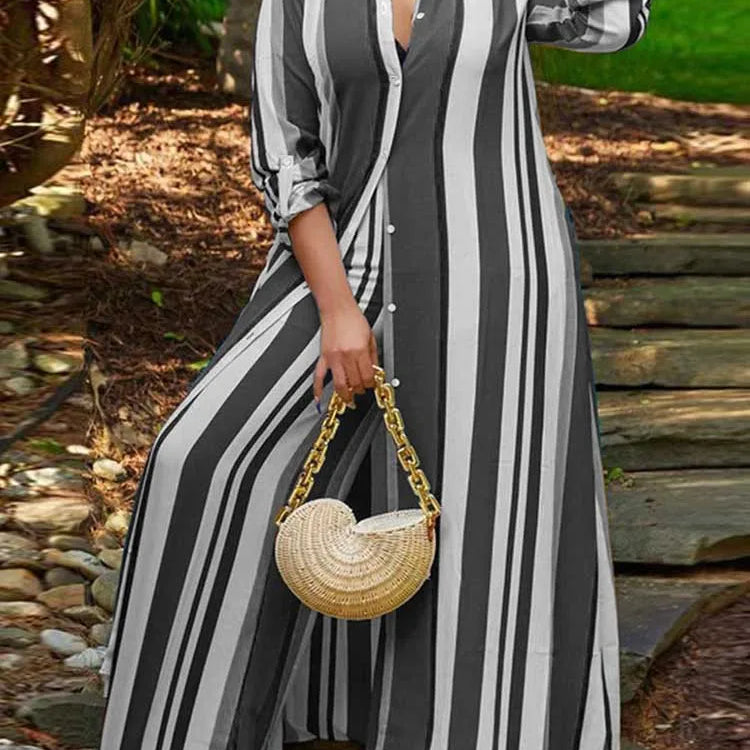 2 Piece Outfit Set Women Plus Size Matching Sets Long Shirt Top and Pants Sets Striped Casual Outfits 5xl Women Autumn Clothes