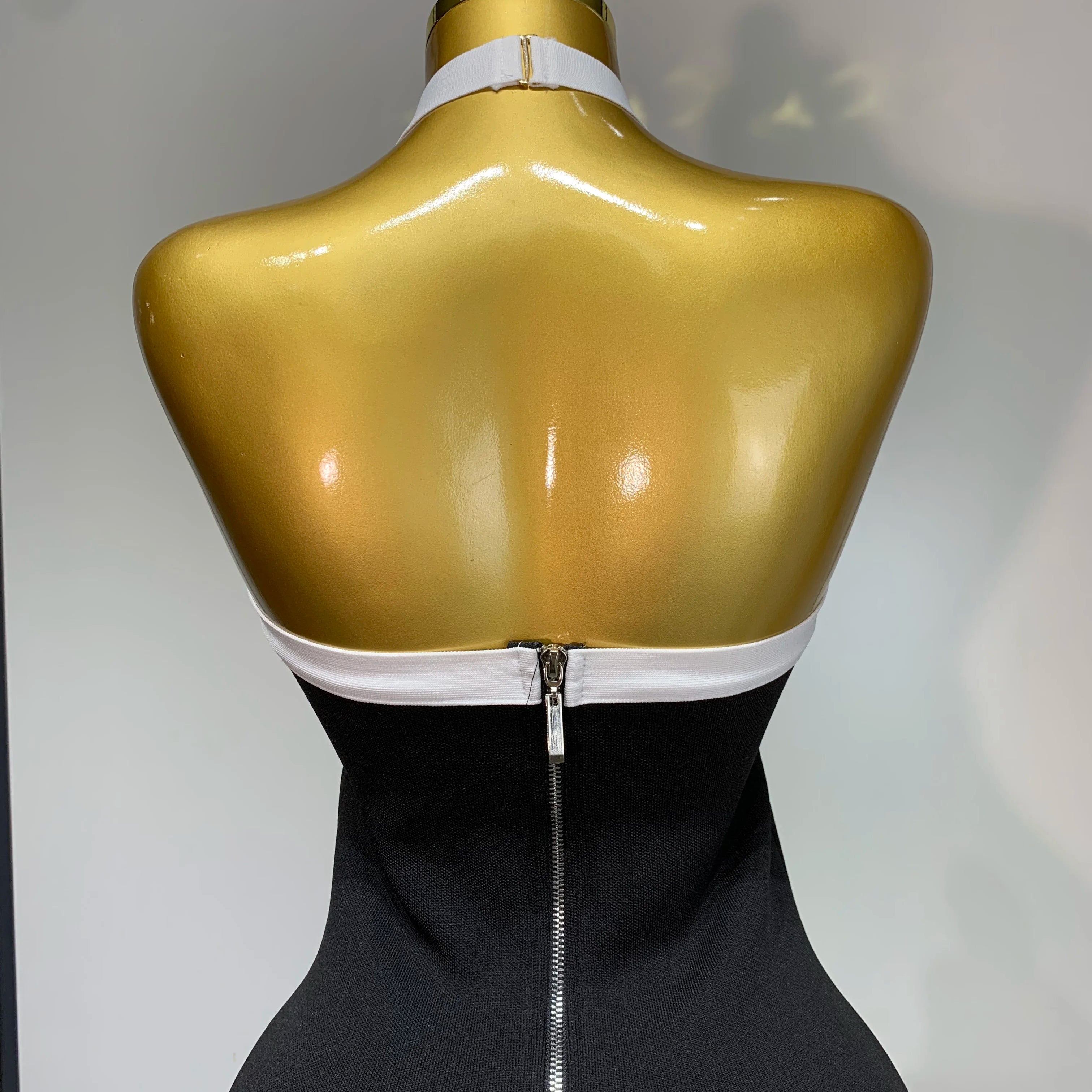 Women Fashion Celebrity Sexy Backless Rose Flower Midi Black Jacquard Bandage Dress 2025 Elegant Evening Club Party Dresses