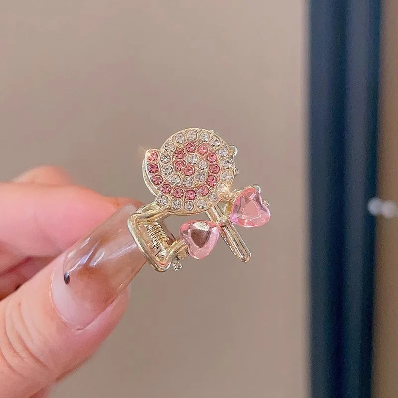 Mini Pearl Hair Claws Clips for Women Elegant Rhinestone Headwear Hairpins Hair Crab Barrettes Hair Accessories for Women k One Size