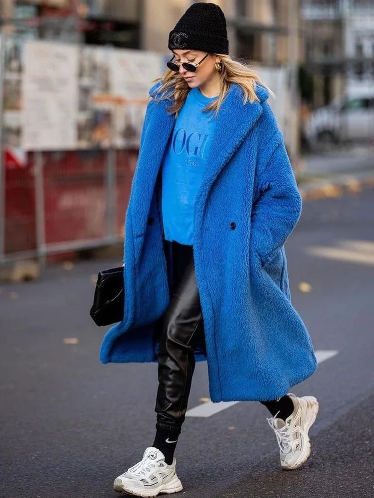 Teddy Bear Coat Lamb Fur Women's Clothing New Warm Thickened Plush Plush Medium-length Environmentally Friendly Coat Chic