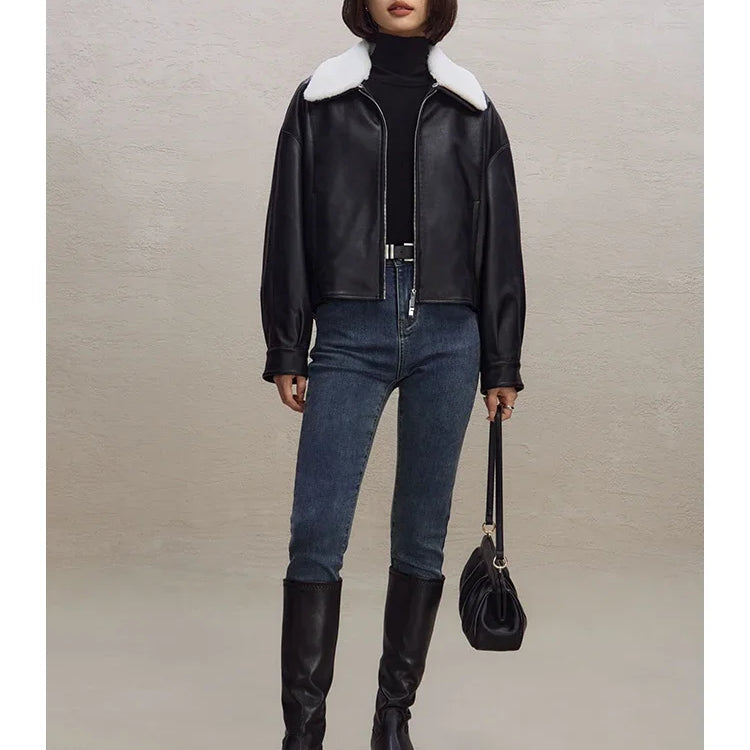 Commuter Style Stretch Skinny Jeans for Women High Waist Slimming Winter Pencil Pants Small Foot Nine-Point Pant