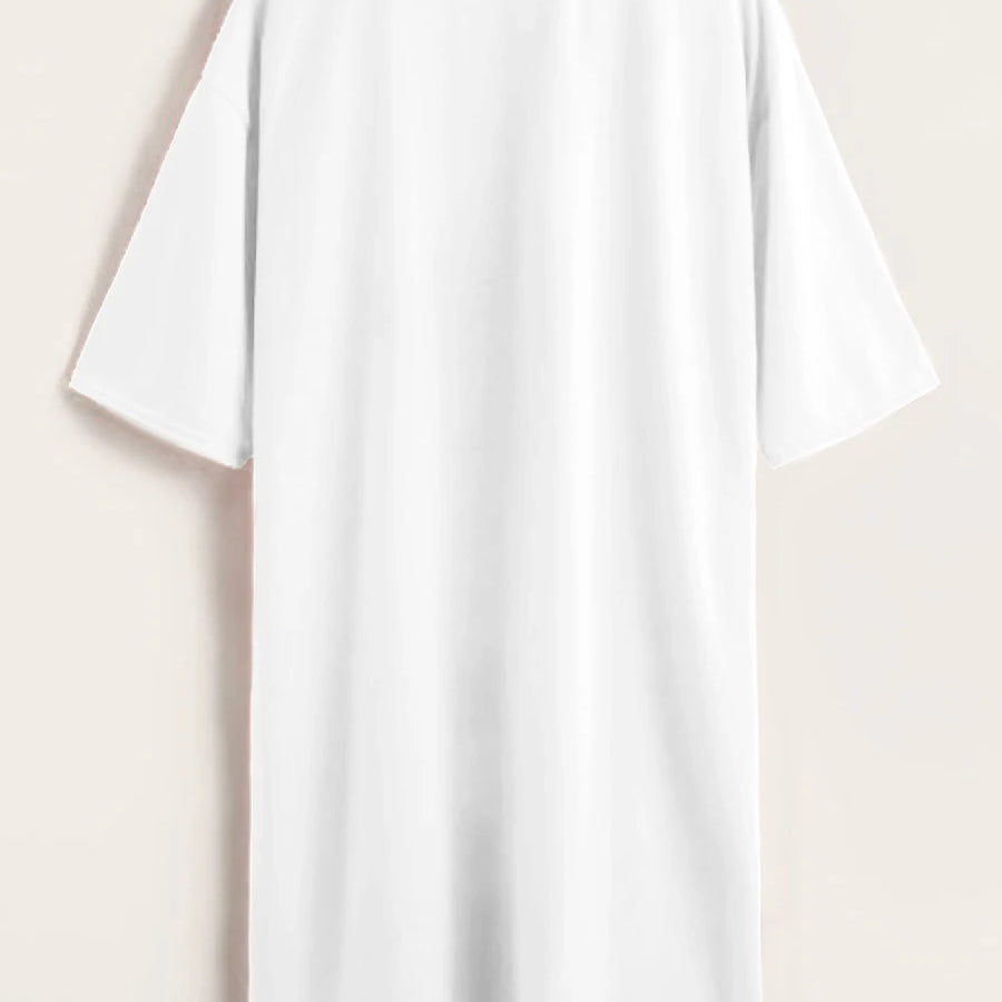 Plus Size dress Leisure O Neck Print White Mini Dress large size women clothing summer casual short sleeve T-shirt dress vest