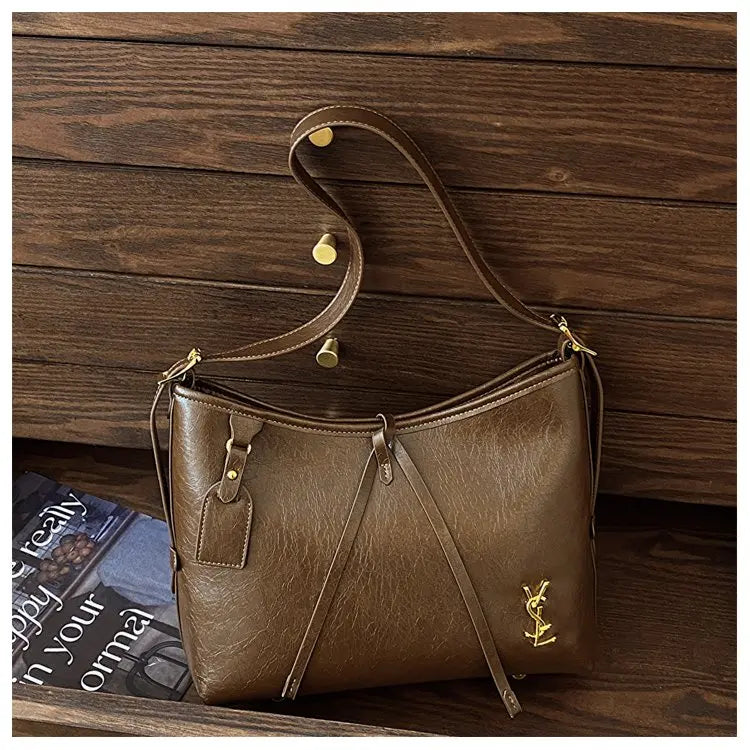 2025 Genuine Leather Tote Bag, Vintage Inspired Shoulder Bag for Women, Unique Retro Purse, Luxe & Timeless