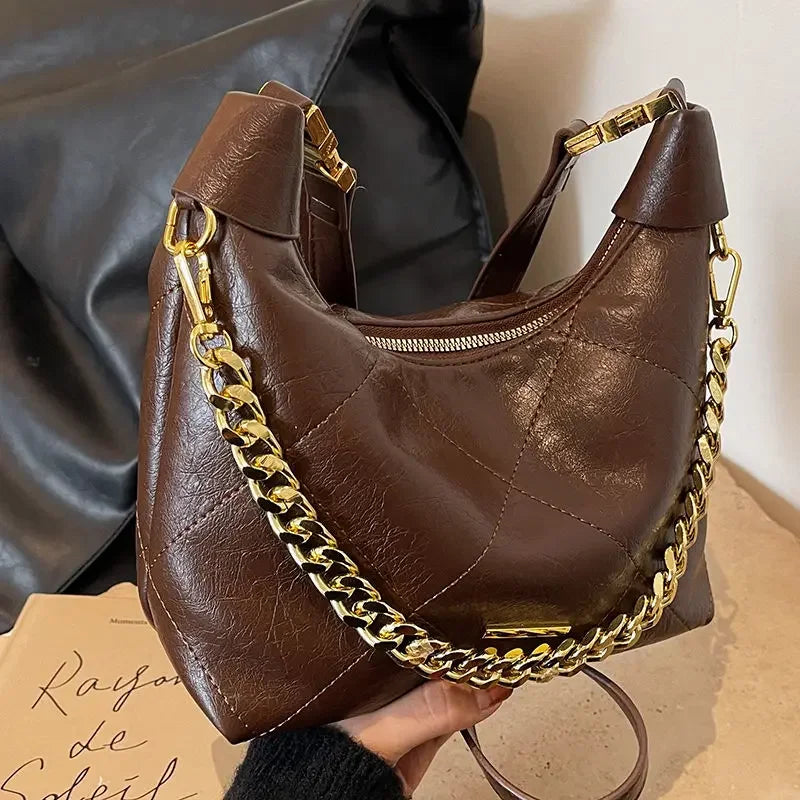 2025 New Fashion Top Handle Shoulder Bag for Women Versatile Crossbody Purse, Casual Day to Night Bag Minimalist Leather Handbag