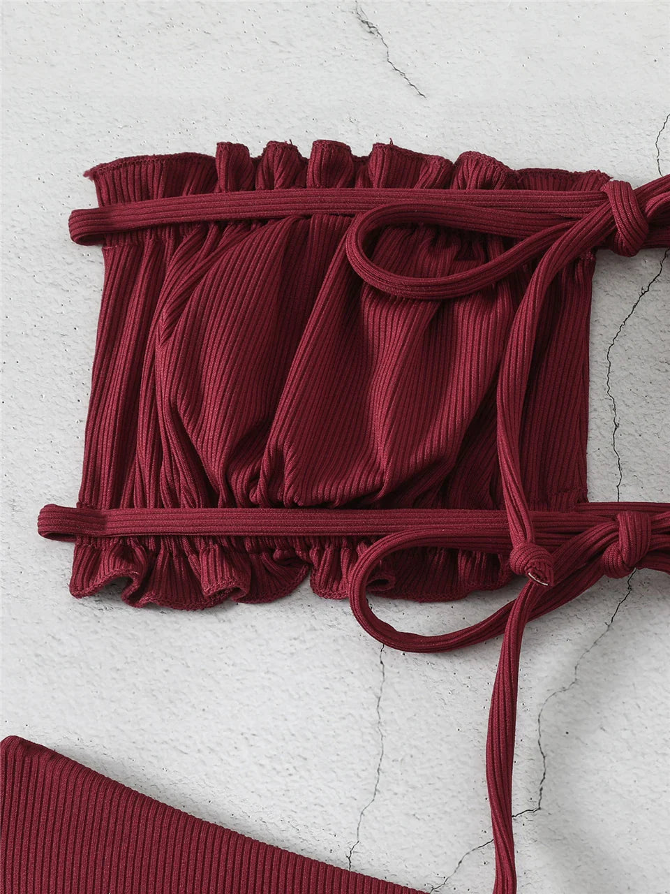 Back Lace Up Bikinis Women Solid Sexy Hollow Out Swimwear Female Beachwear Swimsuit Female Bathers Bathing Swimming Suit