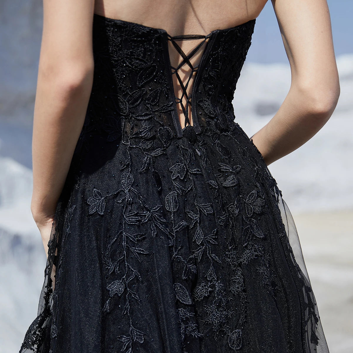 Elegant Lace Formal Evening Dresses Long with Crystal Strapless Sexy High Slit A-Line Homecoming Prom Party Gowns for Teens 2024