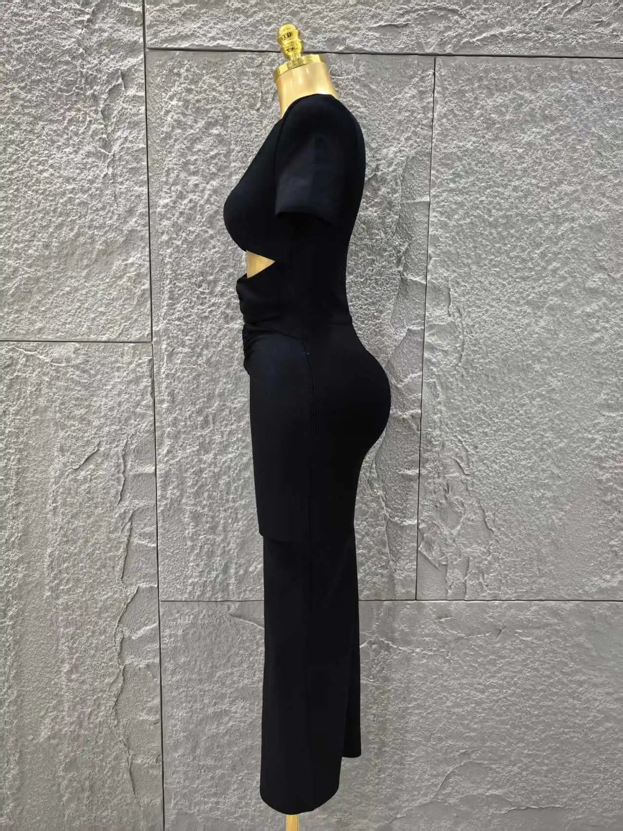 High Quality Women Sexy Short Sleeve Keyholes Bodycon Long Bandage Dress Nightclub Party Birthday Evening Outfit Vestido