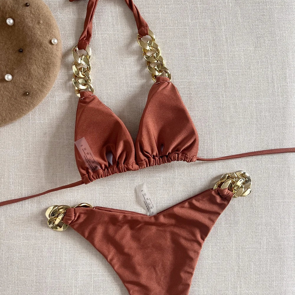 RUOTONGSEPT New Sexy Bikini 2023 Triangle Bathing Suit for Women Brazilian Bikini Set 2-piece Halter Swimwear Push Up Swimsuit