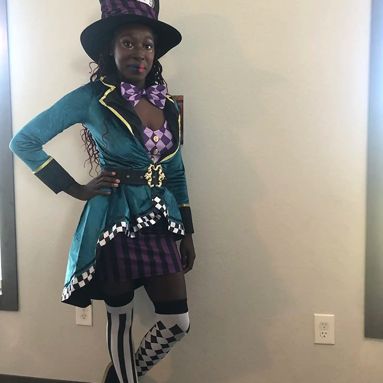 Halloween Alice In Wonderland Clock Mad Hatter Cosplay Costume Sexy Adult Fairy Tale Dress Women Magic Show Tuxedo Fancy Dress