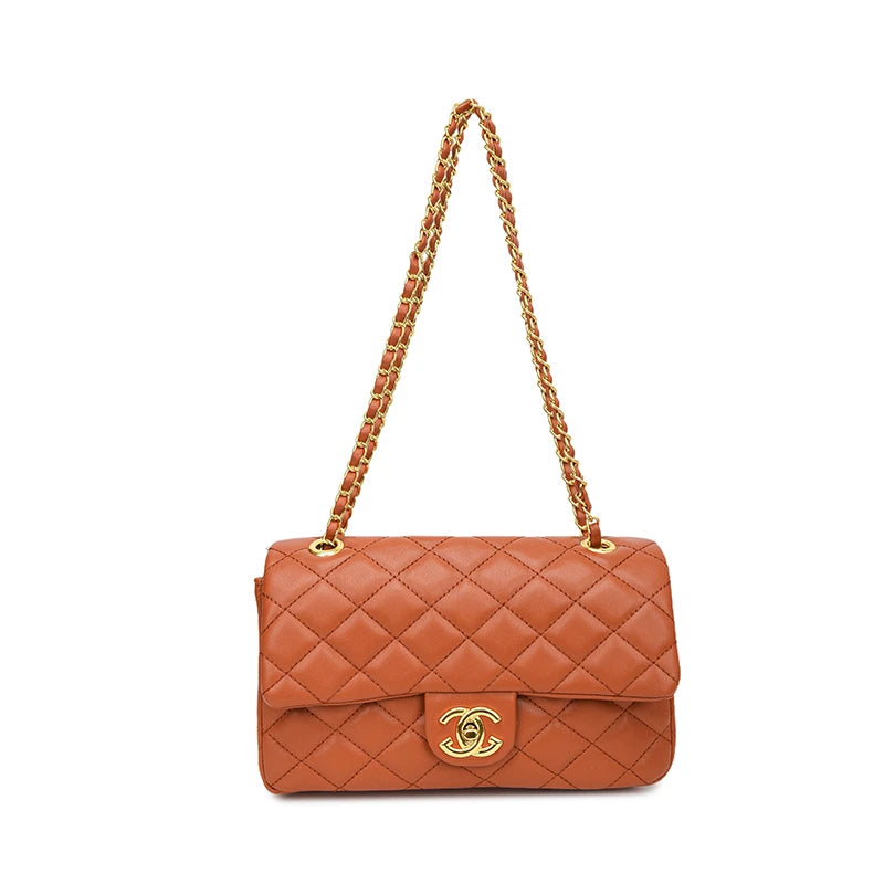 Luxury design chain strap crossbody bag, handheld small square bag, fashionable zipper wallet, women's shoulder bag