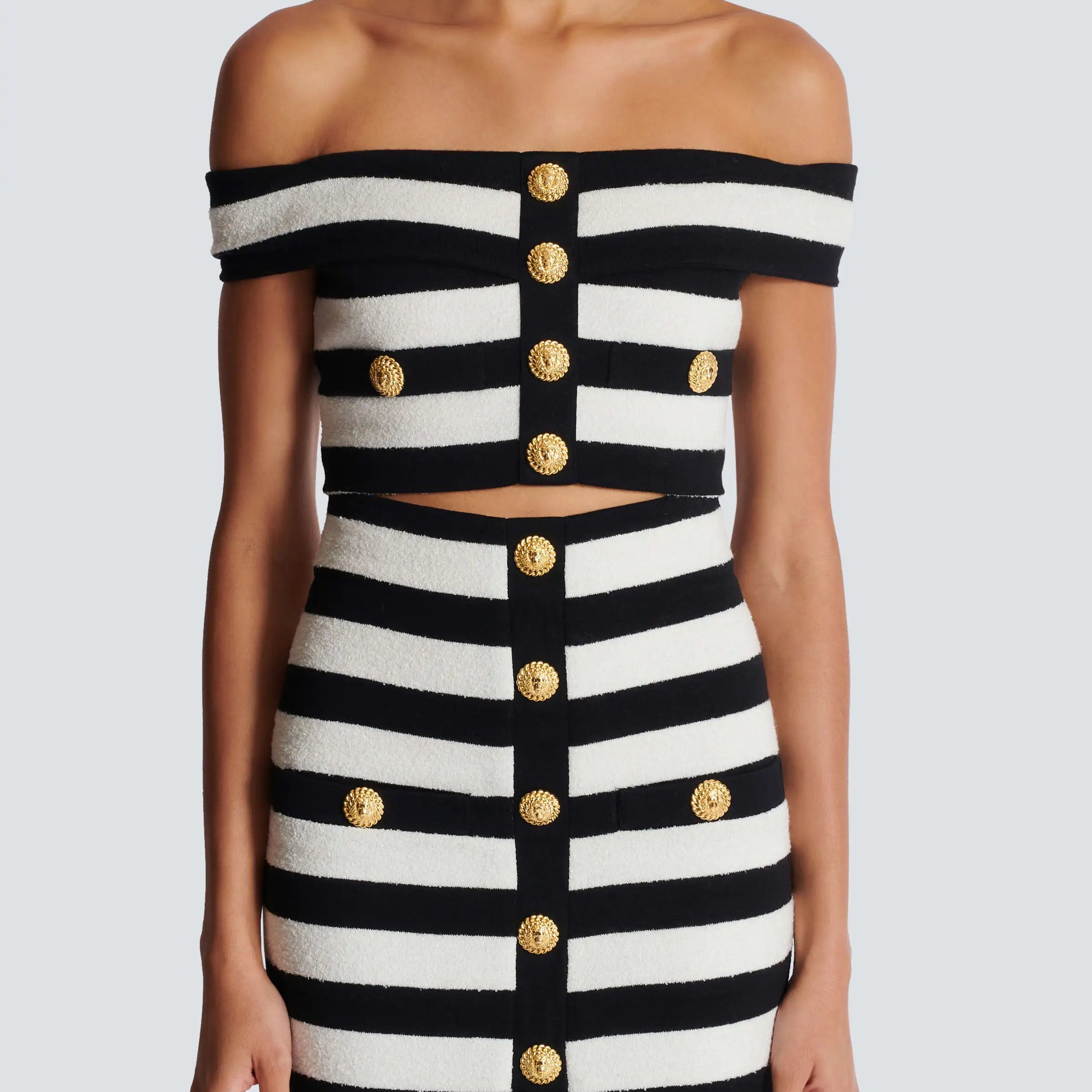 Women Sexy Slash Neck Striped 2 Pieces Bodycon Bandage Dress 2 Pieces Celebrate Evening Party Cocktail Dress