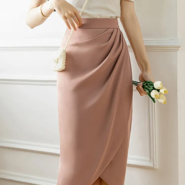 Vintage Skirts Women Hip Skirts Fashion Women Clothing High Waist Split One Step Skirts Black Skirt Irregular Skirts Womens Pink