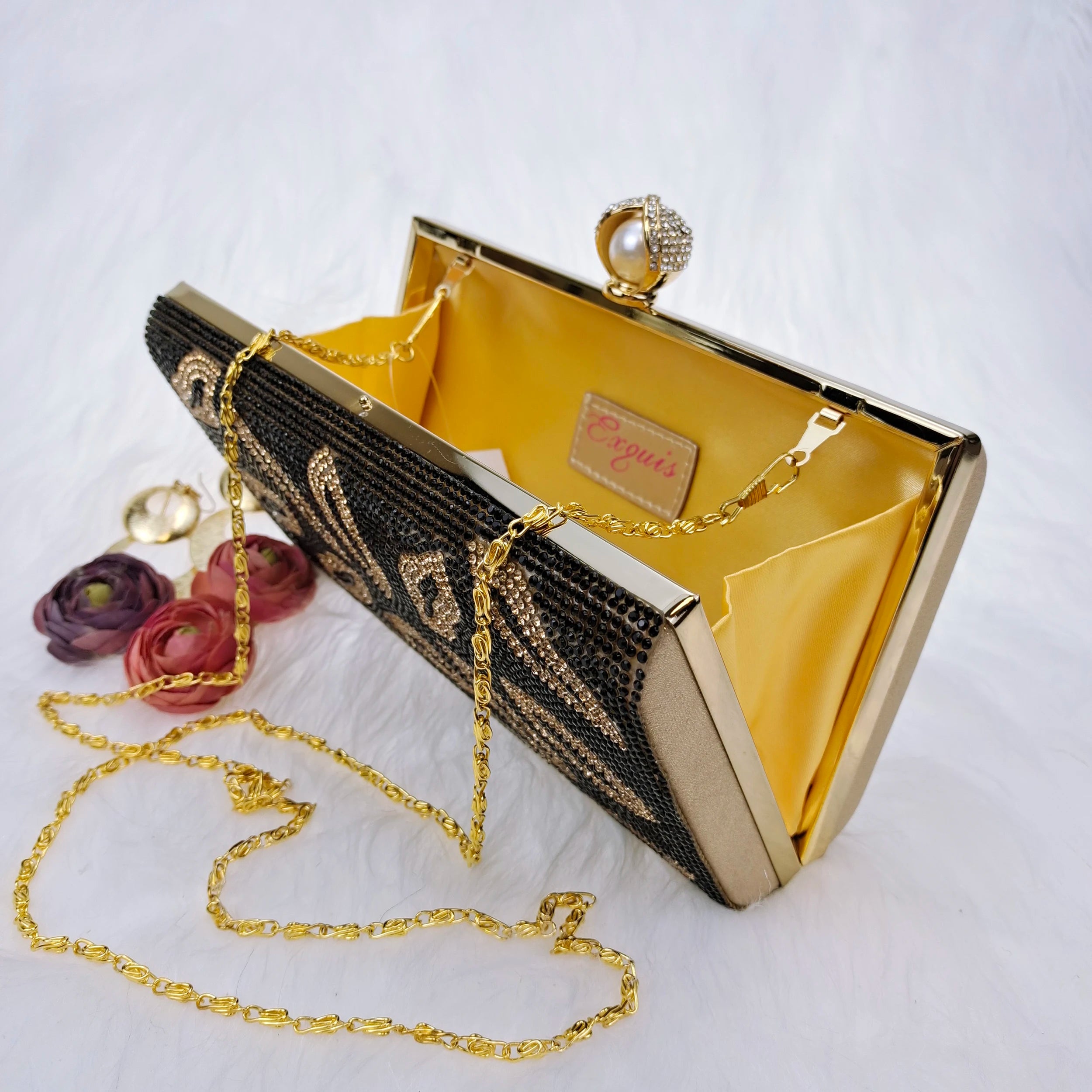 Fashion Mobile Phone Handbag Evening Party Bag Rhinestone Decoration Banquet Bag