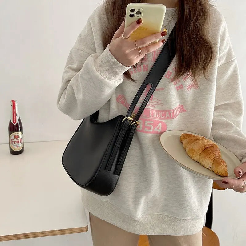 Vintage Women's Shoulder Bag Fashion Solidr Casual Outdoor Bag Handbags Zipper Crossbody Small Shoulder Bag