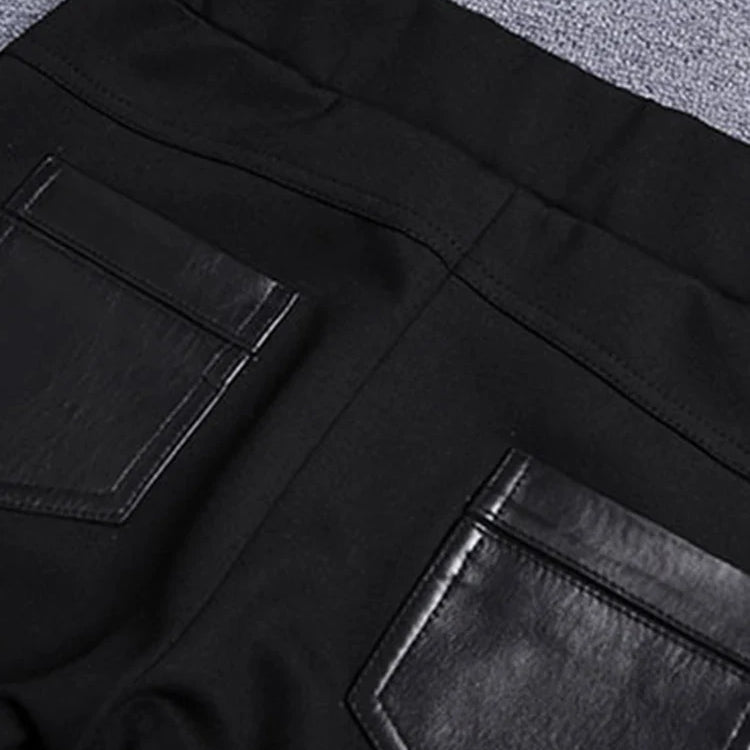 Spring Autumn Fitted Black Soft Stretchy Pu Leather Pencil Pants Leggings Women High Waist Elegant Bottoms 2022 Fashion