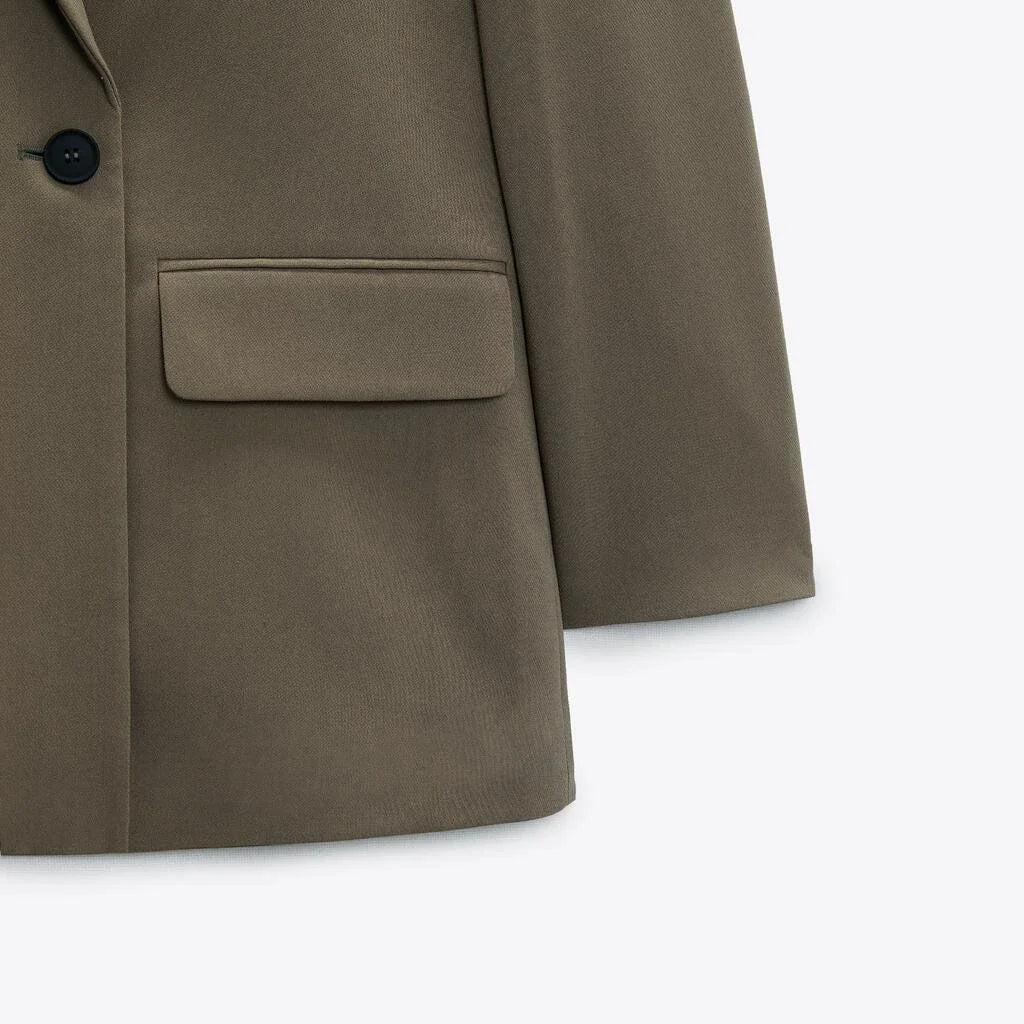 Spring/Summer Commuting Loose Leisure Fashion Suit Lapel Loose Double Breasted Blazer