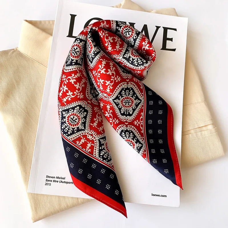 53cm Pure Silk Scarf Women Square Scarves Foulard Hairbands Lady Luxury Designer Female Bandana Neck Kerchief Ties Bandana Hijab 53cm Silk Scarf 7 53X53CM