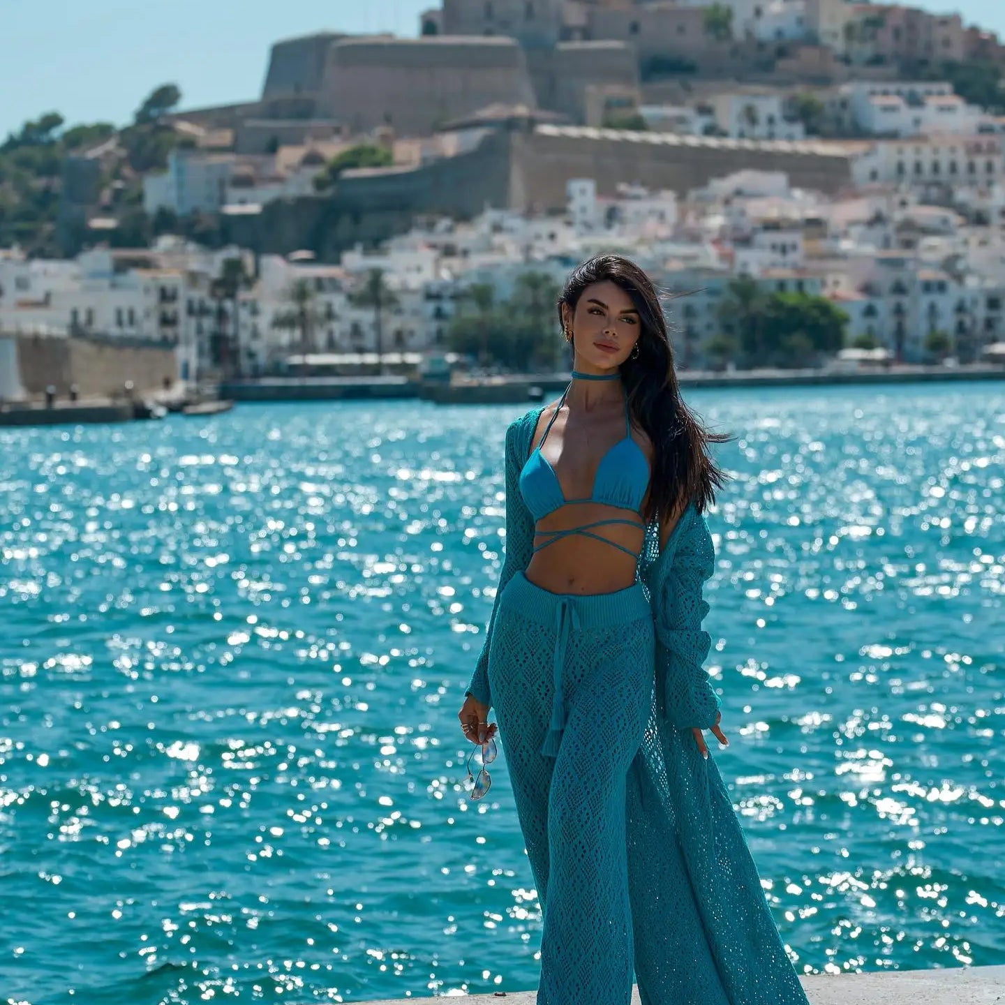 Sexy Women 3 Pieces Swimsuits Bikinis Sets With Skirt Pants Cover Ups Swimming Suits Female Swimwear Summer Outfits Beachwear 7