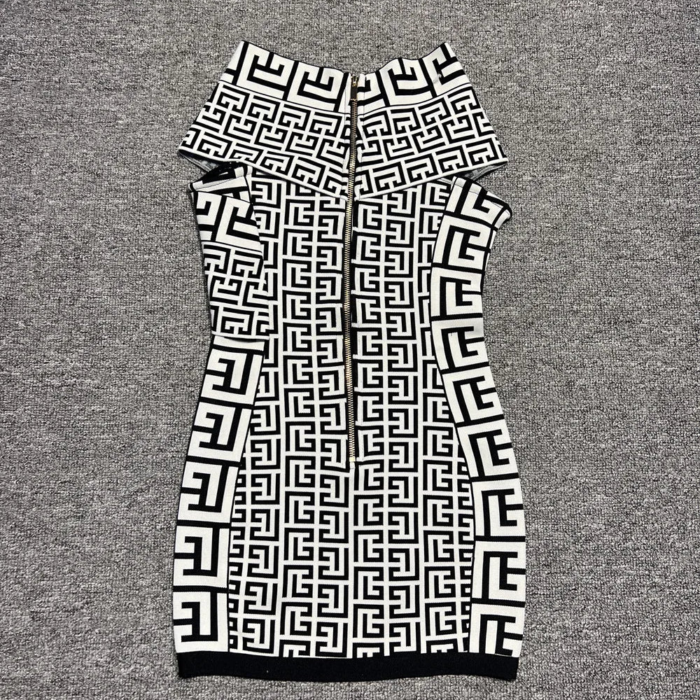 Women Sexy Slash Neck Off the Shoulder Bodycon Mini Bandage Dress Jacquard Elegant Evening Party Dress Wholesale