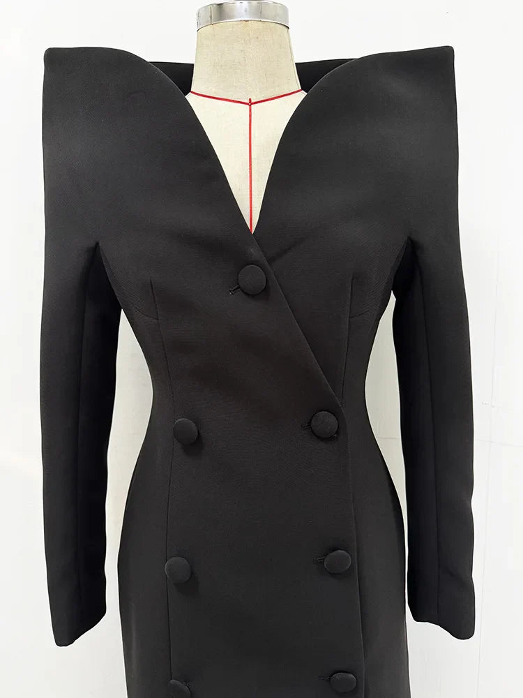 Celebrity Red Carpet Dress Women Long Sleeve Sexy Off the Shoulder Bodycon Mid-calf Dress Elegant Evening Party Outfit Vestido