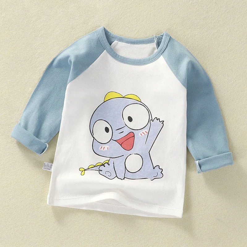 Children's Clothing Boys Girls T-Shirt kids clothes Cartoon Tops Long Sleeve Baby Clothing Autumn Winter Cotton Print Sweatshirt Style 8 thick