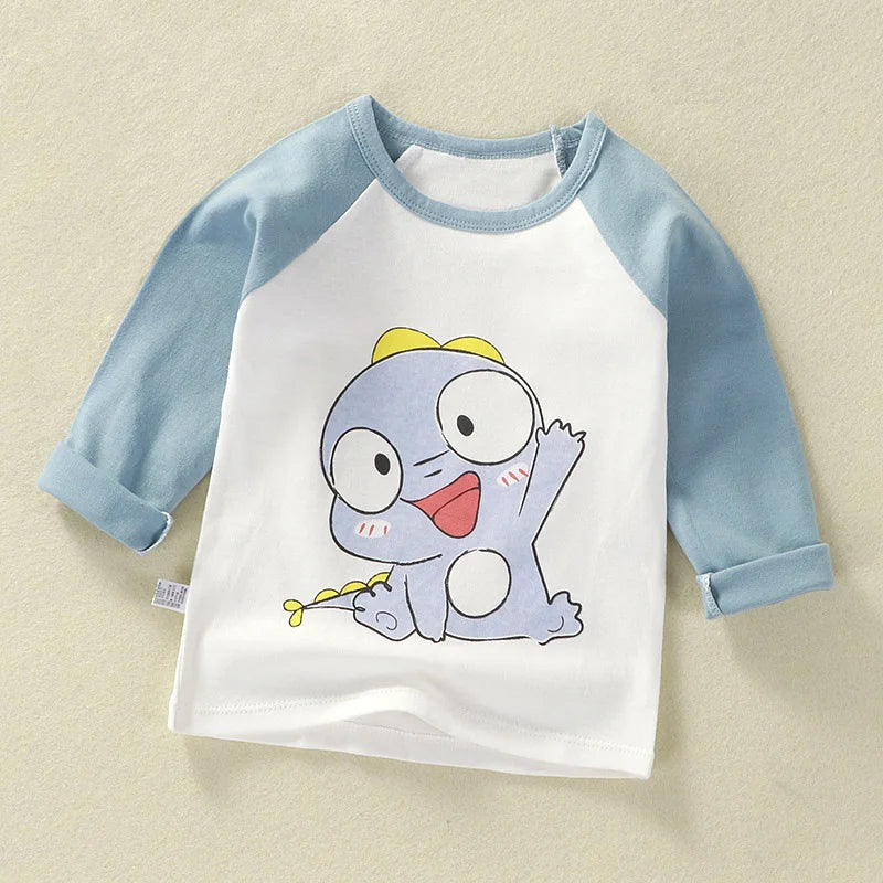 Children's Clothing Boys Girls T-Shirt kids clothes Cartoon Tops Long Sleeve Baby Clothing Autumn Winter Cotton Print Sweatshirt Style 8 thick