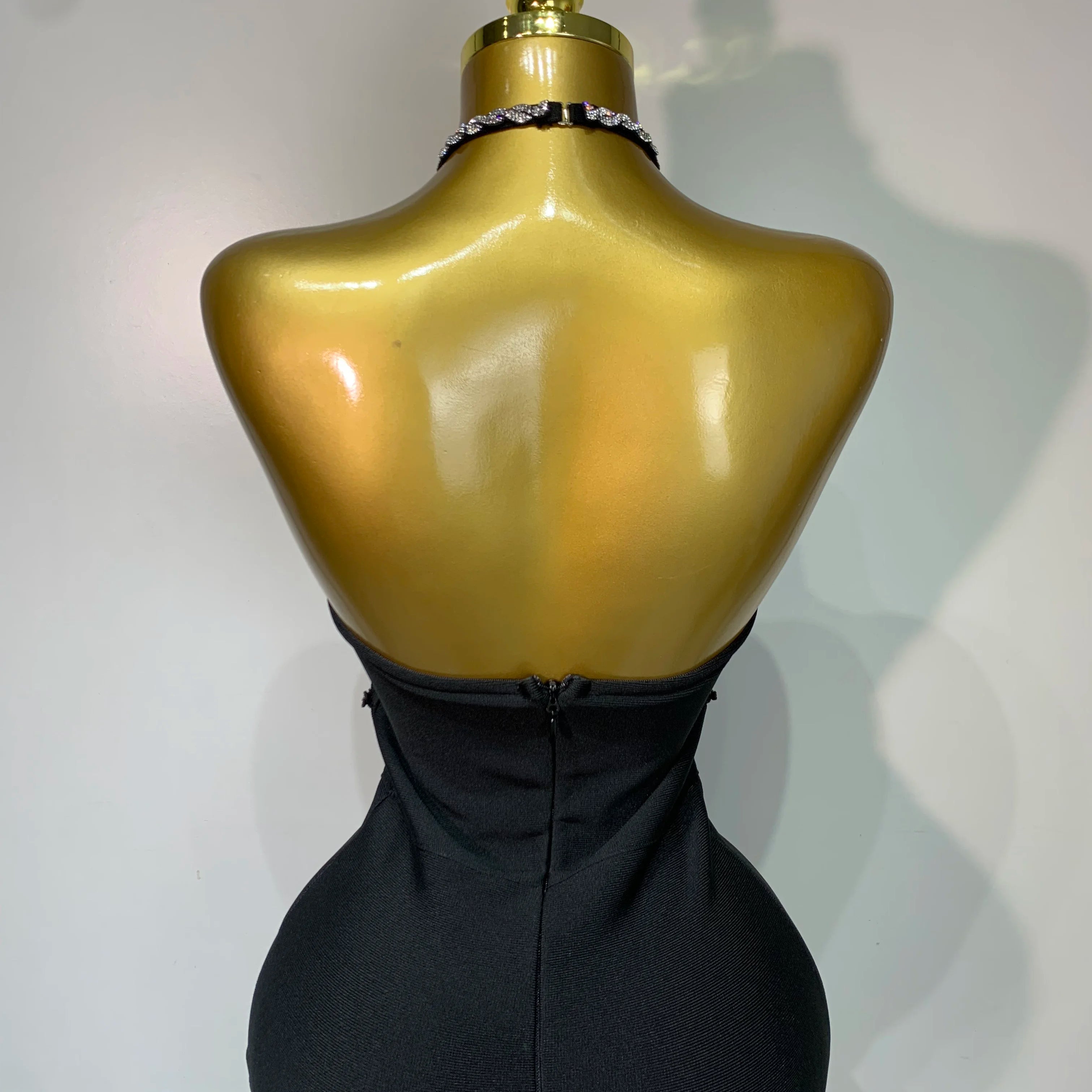 Women Sexy Halter Backless Shinning Crystal Bodycon Long Dress Celebrate Birthday Elegant Evening Party Dress Wedding Guest Gown