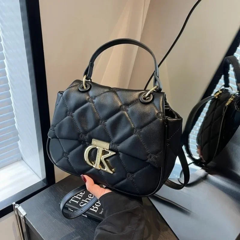 2025 Diamond-Shaped Chain Crossbody Bag - Women's Niche Letter Design Commuting Shoulder Handbag