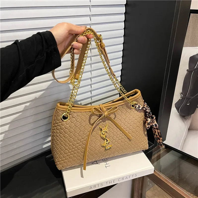 Popular Leather Crossbody Bag for Women Luxury Brand Famous Designer Classic Elegant Tote Bag with Strap